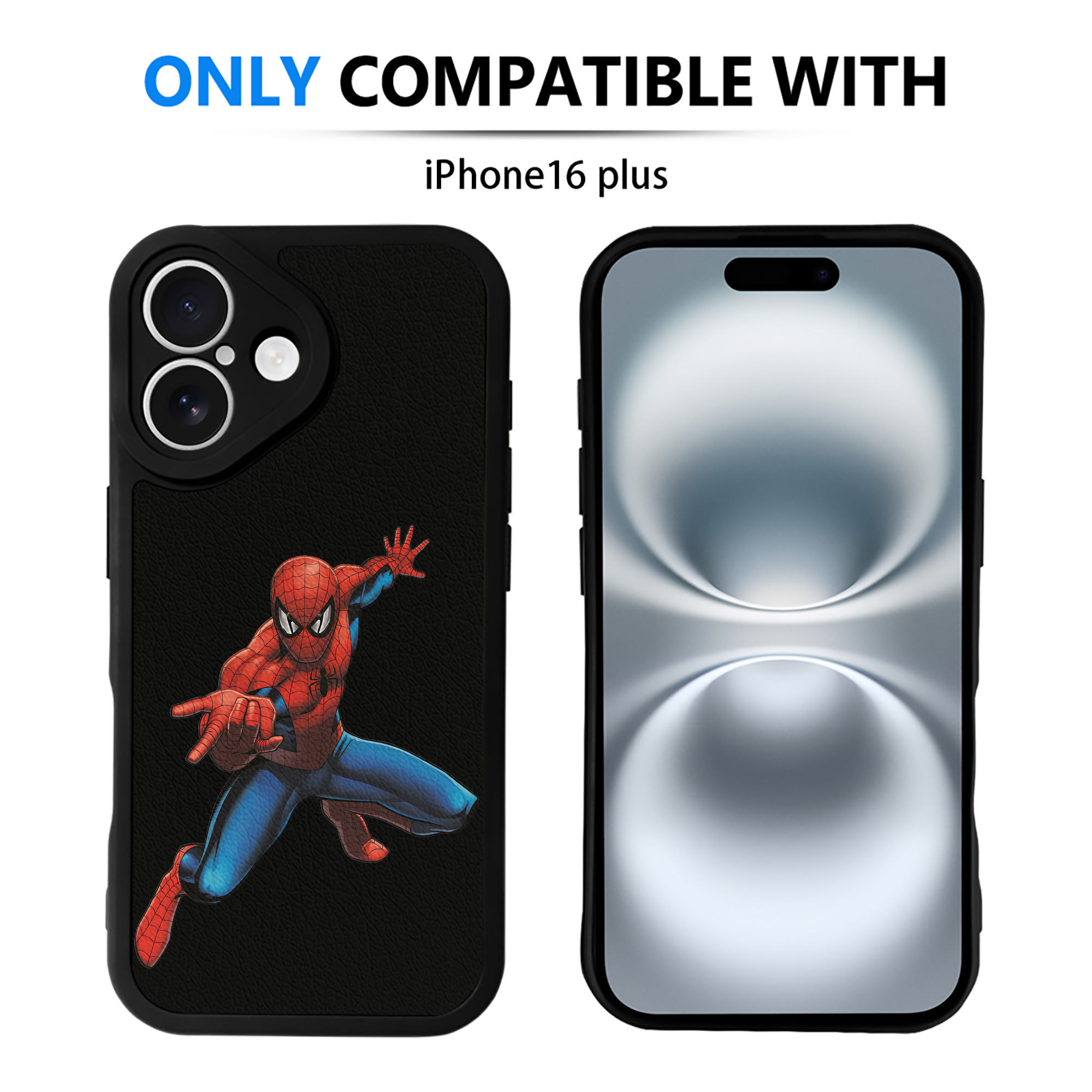 （画像用） Spider Man スパイダーマン 【iPhone 16シリーズ対応】シリコンスマホケース（レザー調） 材質：シリコン
